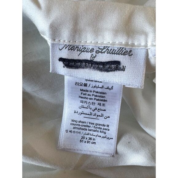 Pottery Barn Monique Lhuillier Olive Orchard King Size Pillow Shams 100% Tencel - Picture 7 of 8